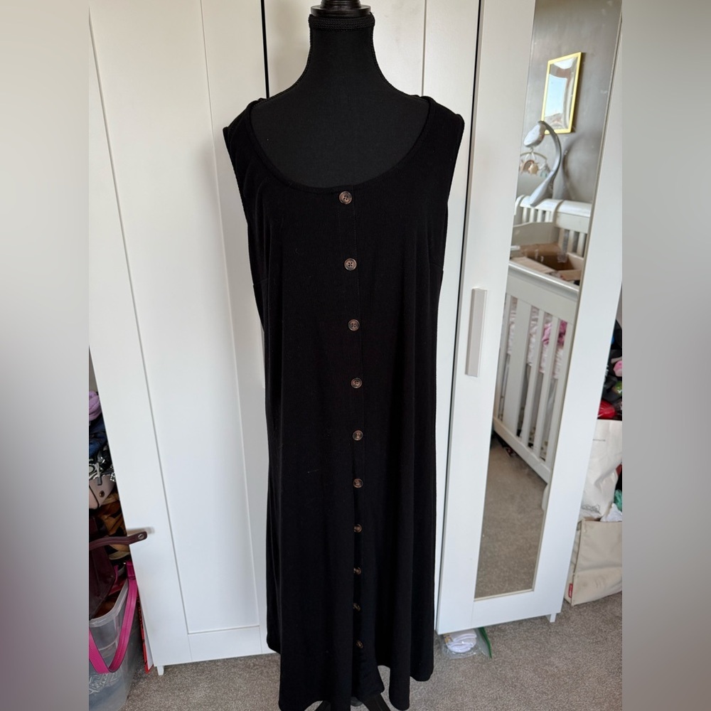Torrid Black Sleeveless Button Midi Dress - Picture 6 of 8